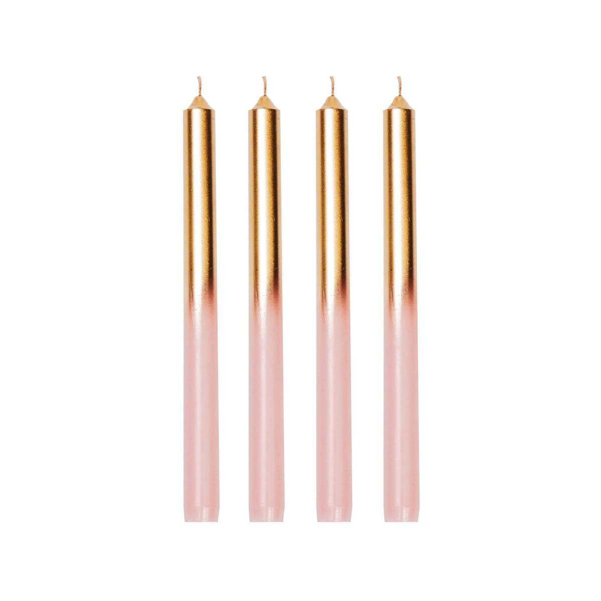 Tapers - Dipdye -Wax- Lichtroze/Goud -25,8x9,5x2,5cm
