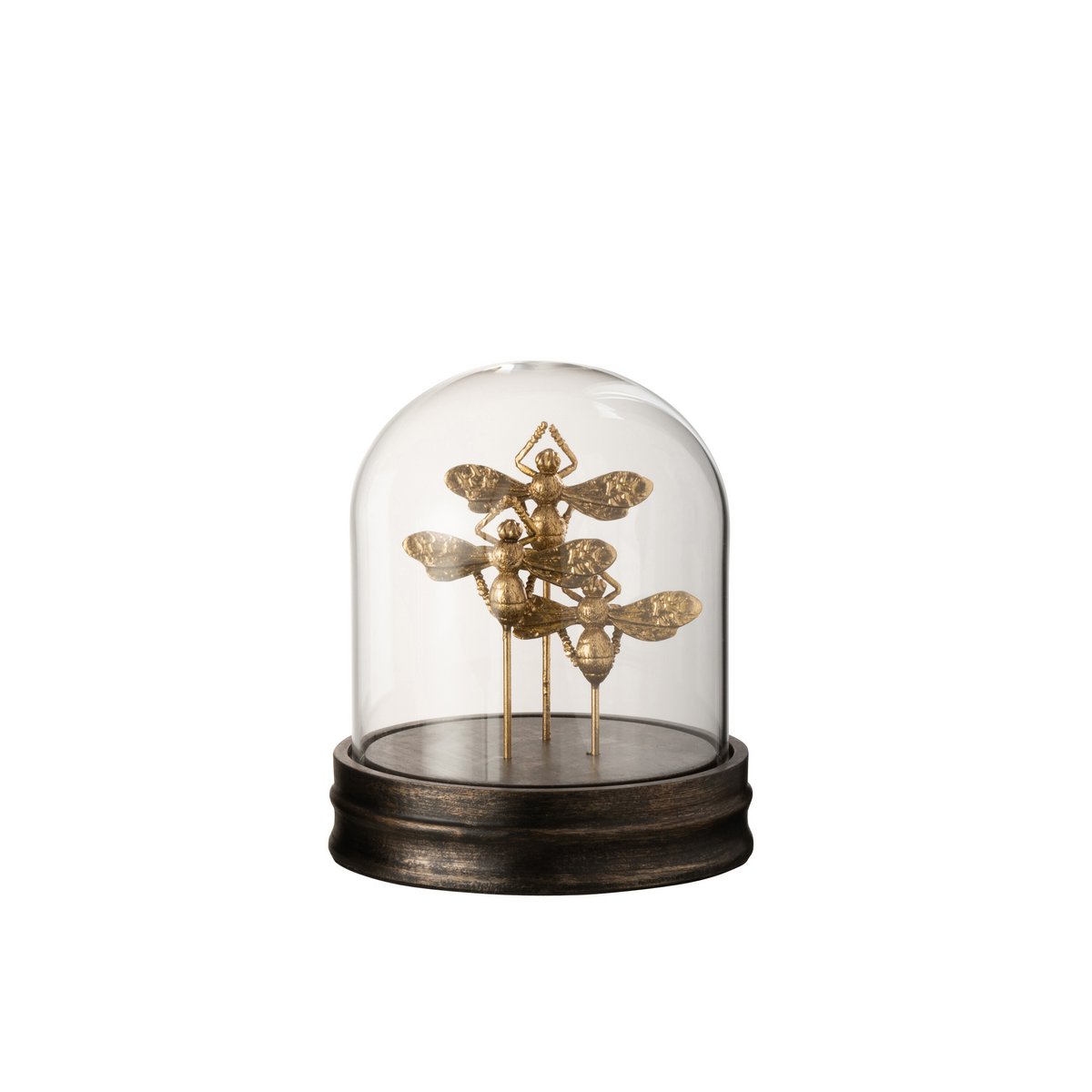 J-Line decoratie Stolp Vlinder - poly/glas - goud