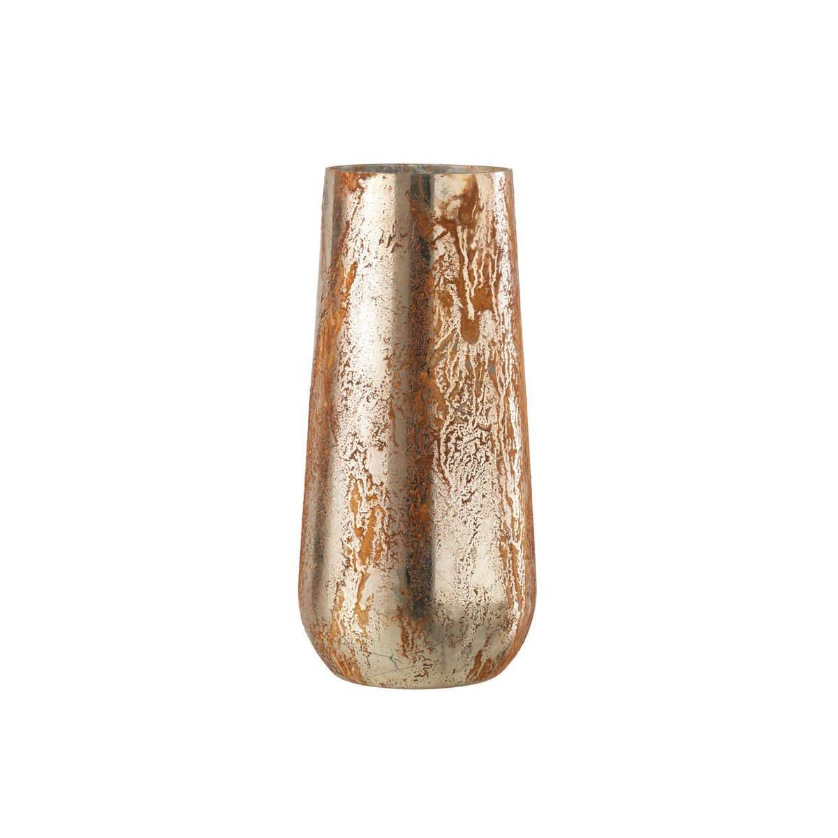J-Line Windlicht Glas Bruin/Goud Large