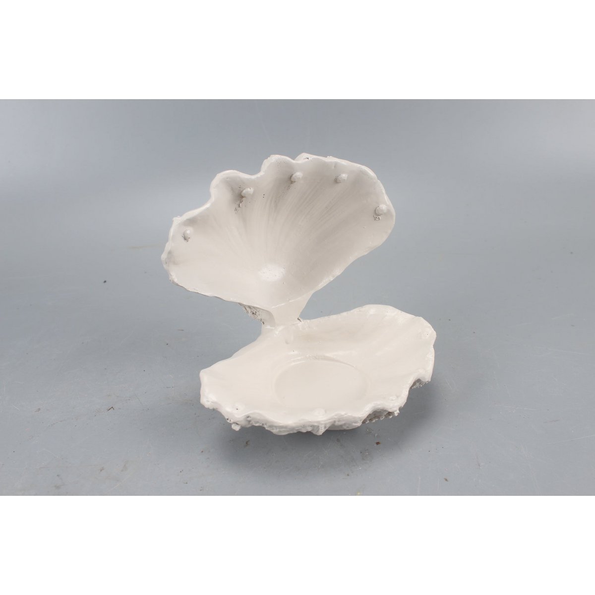 Ornament - Schelp/Oester - Polyresin - Zand - 12,5x11,5x12cm