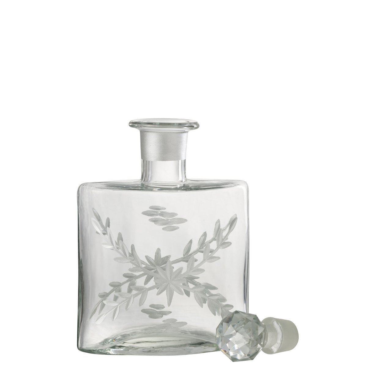 J-Line karaf Chloe Ovaal - glas - transparant/goud