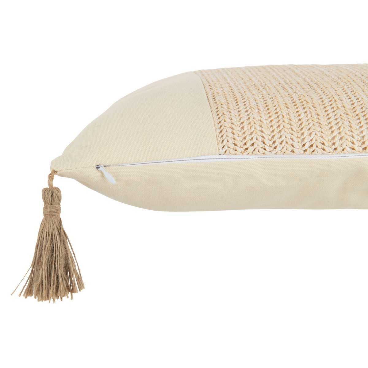 J-Line kussen Geweven Vierkant - polyester - beige