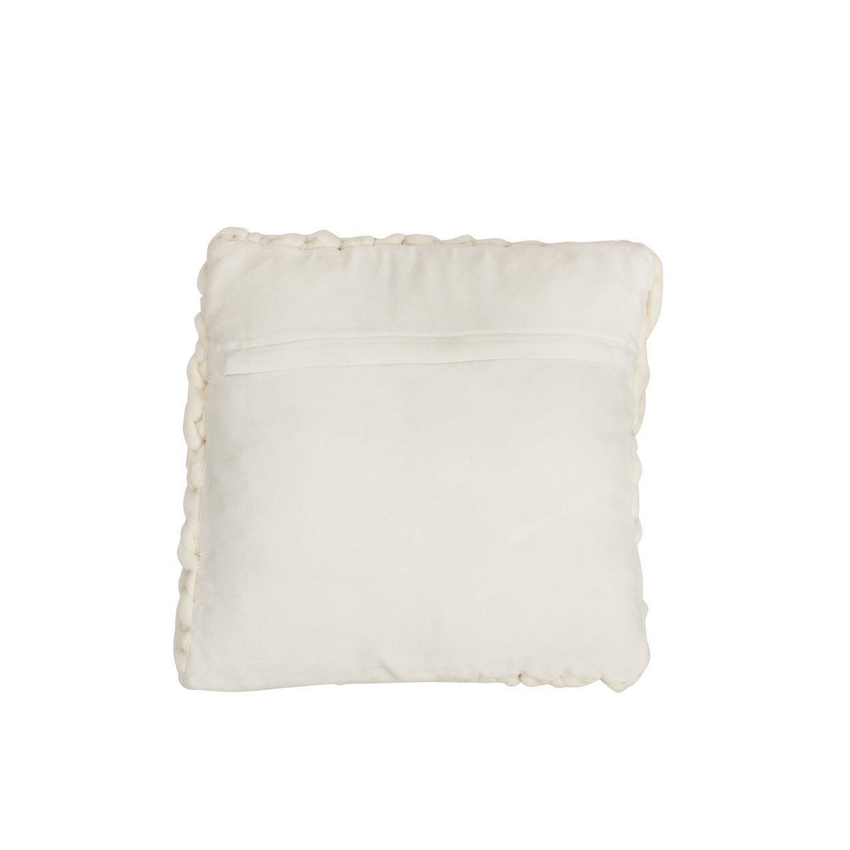 J-Line kussen Gebreid Vierkant Acryl - polyester - wit