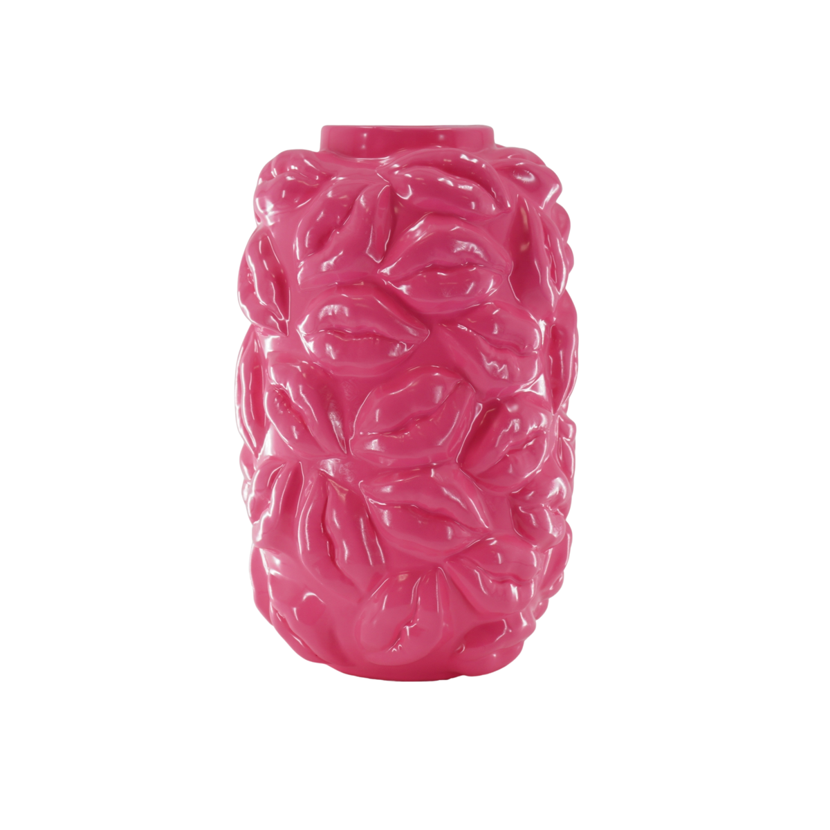 Vaas - Kisses - Keramiek - Neon Roze - 17x17x27cm