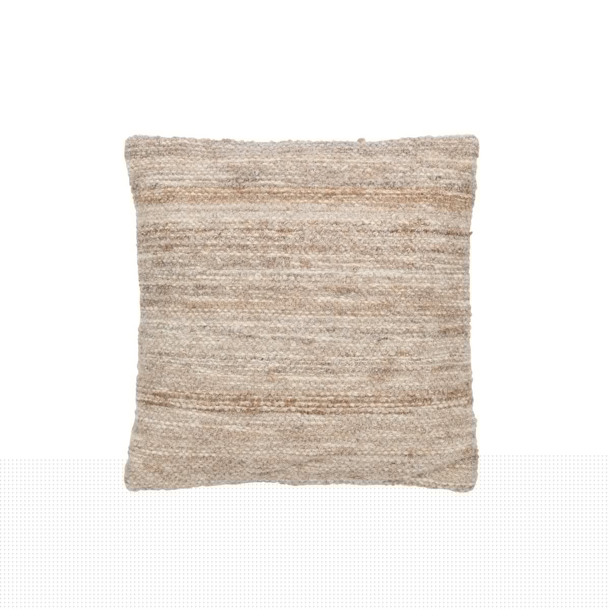 J-Line kussen Tweekleurig Weefsel - wol - beige