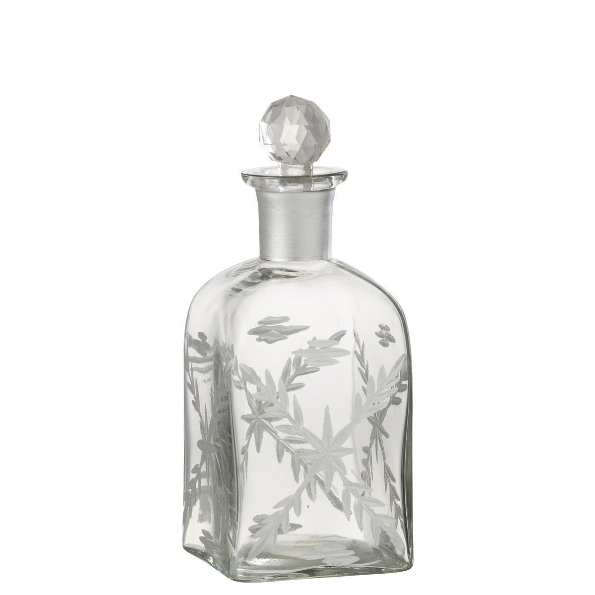 J-Line Karaf Chloe Vierkant - glas - transparant/goud