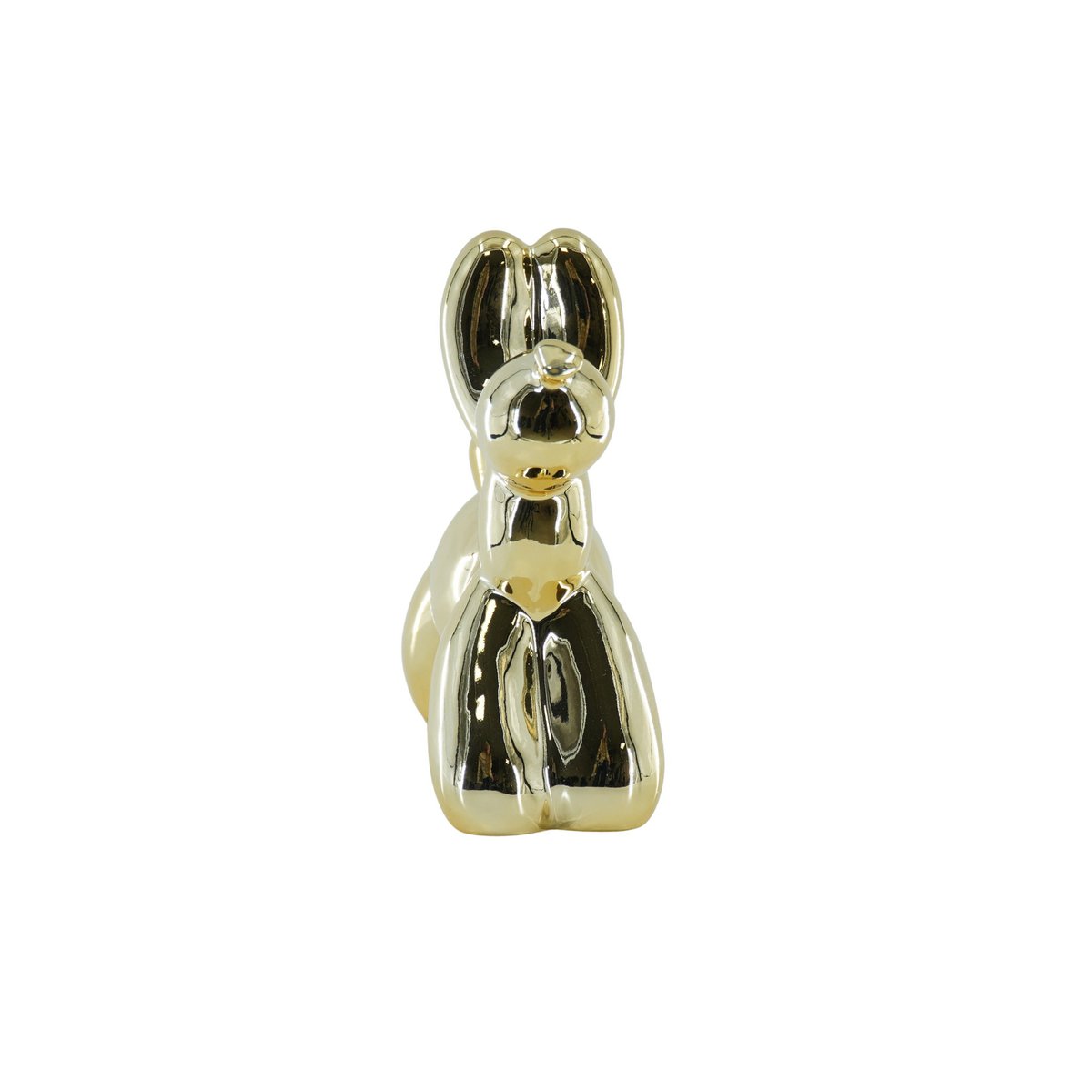 Ornament- Spaarpot Ballon Hond- Keramiek- Goud-17x7x17cm