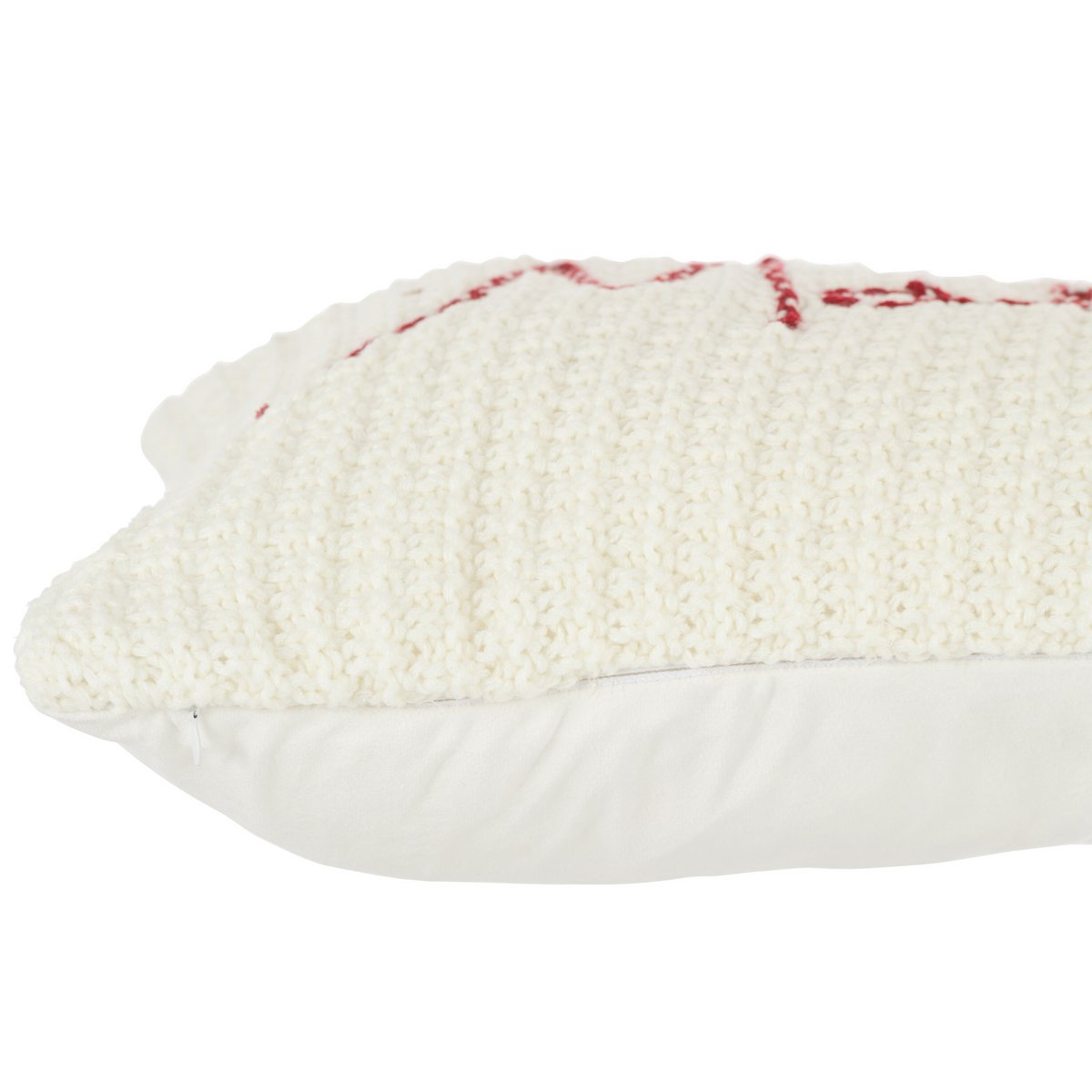 J-Line kussen Maison - polyester/acryl - rood/wit