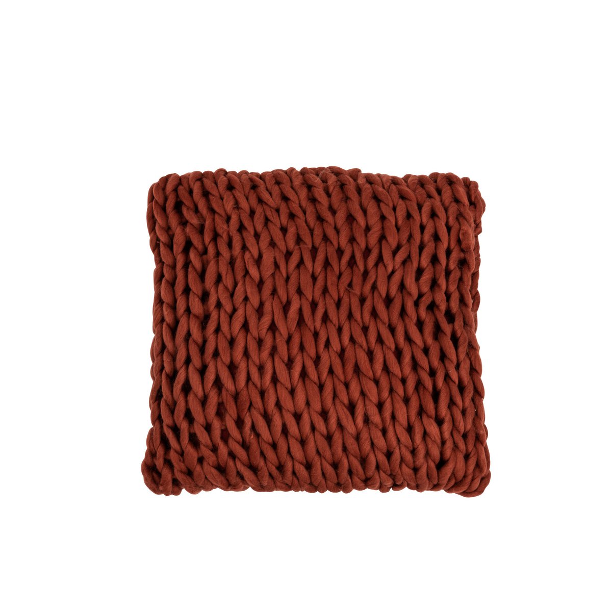 J-Line kussen Gebreid Vierkant - polyester/acryl - rood