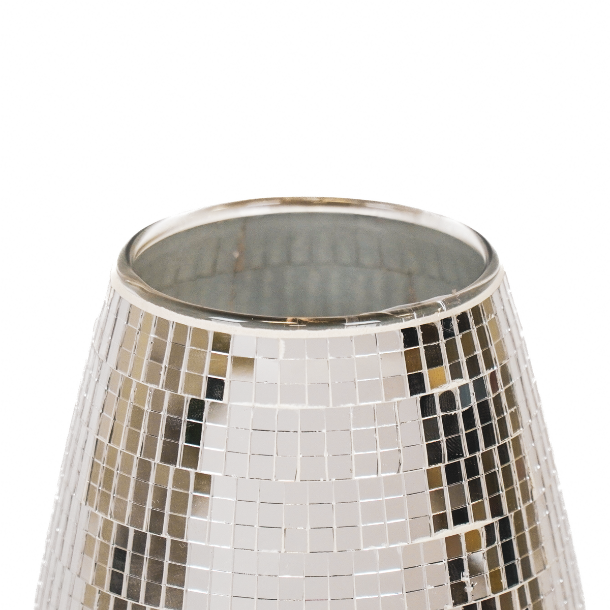 Vaas - Disco - Glas - Zilver - 12,5x12,5x30cm