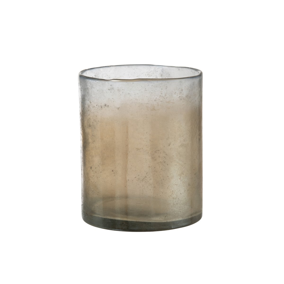J-Line lantaarn Smokey Cilinder - glas - beige - groot