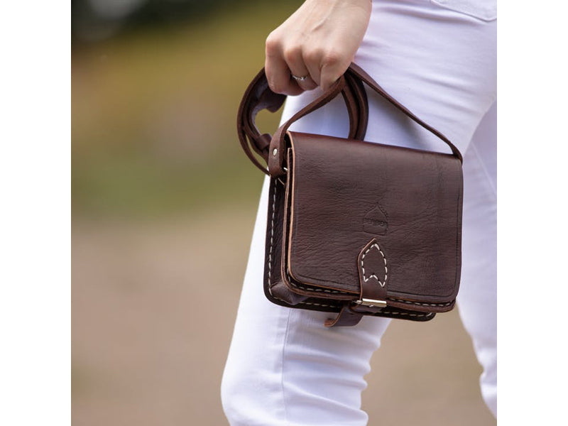 Vierkante zadeltas Donker Bruin - Berber Leather - Handgemaakt