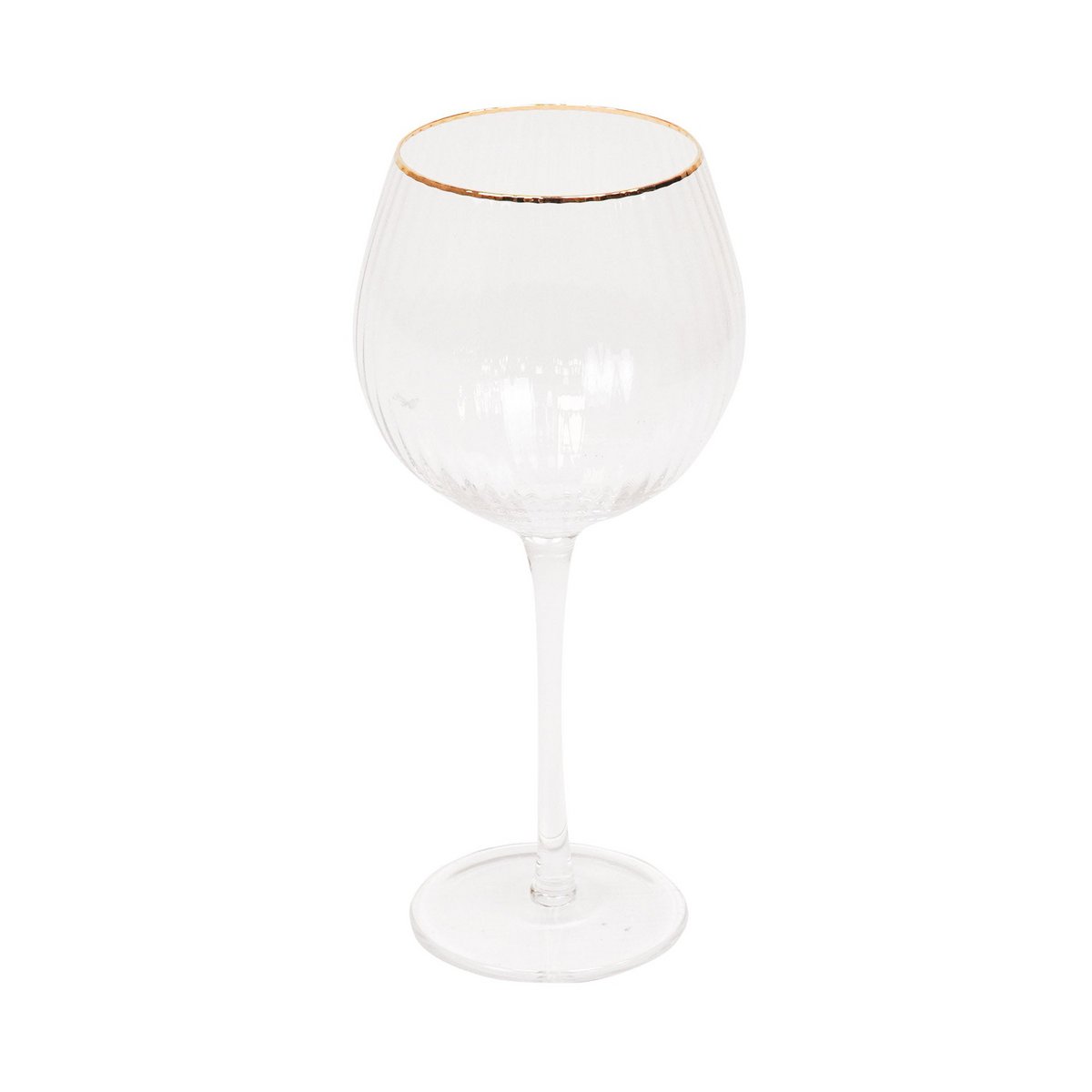 HV Wijnglas - Set van 2 - Helder/Goud - 8,5x8,5x21cm