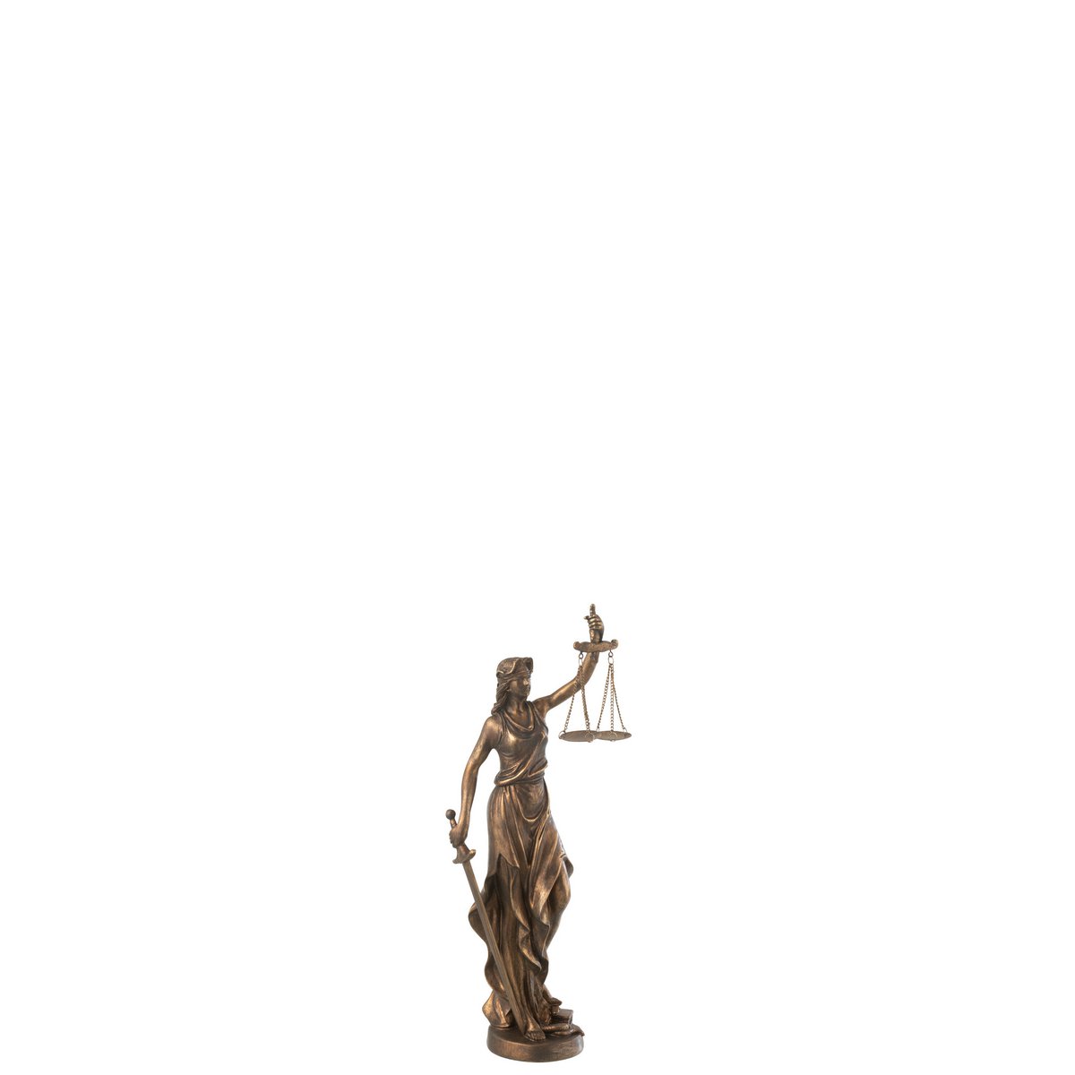 J-Line Vrouw Justitia Resin Koper Small