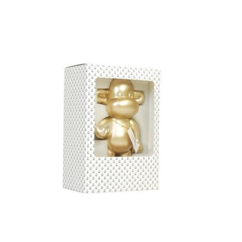 Ornament - hang losse aap beeldje 'de legende' - polyresin - goud - 33x21x50cm