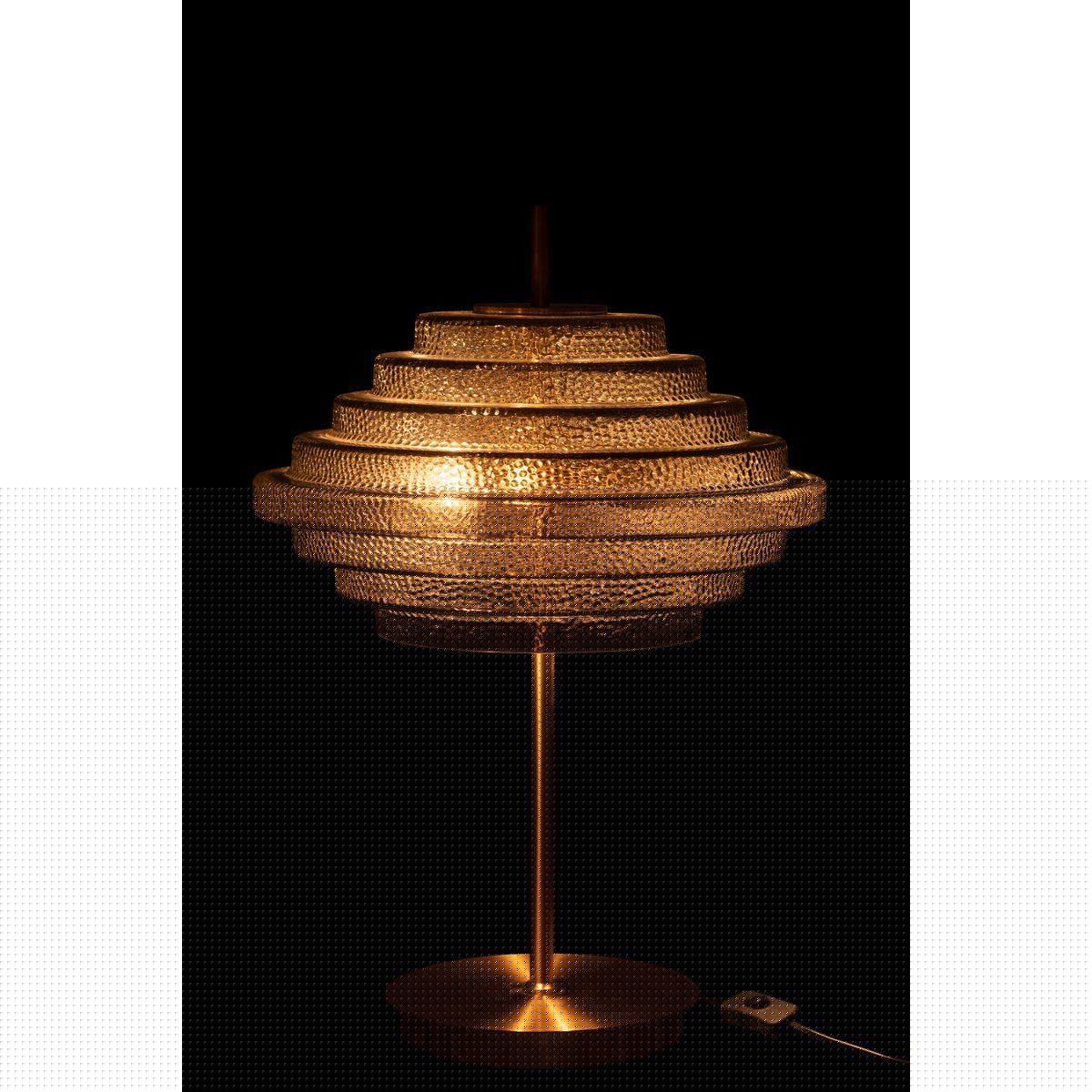 J-Line tafellamp - goud - metaal/glas - LED lichtjes