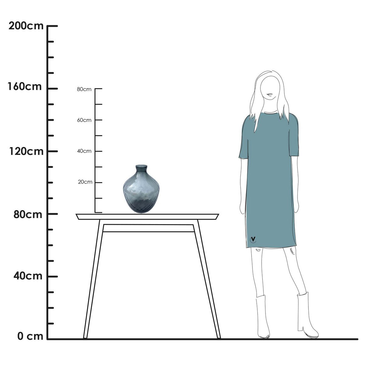 Vaas Traun grey effect Ø23,5 x H30 cm