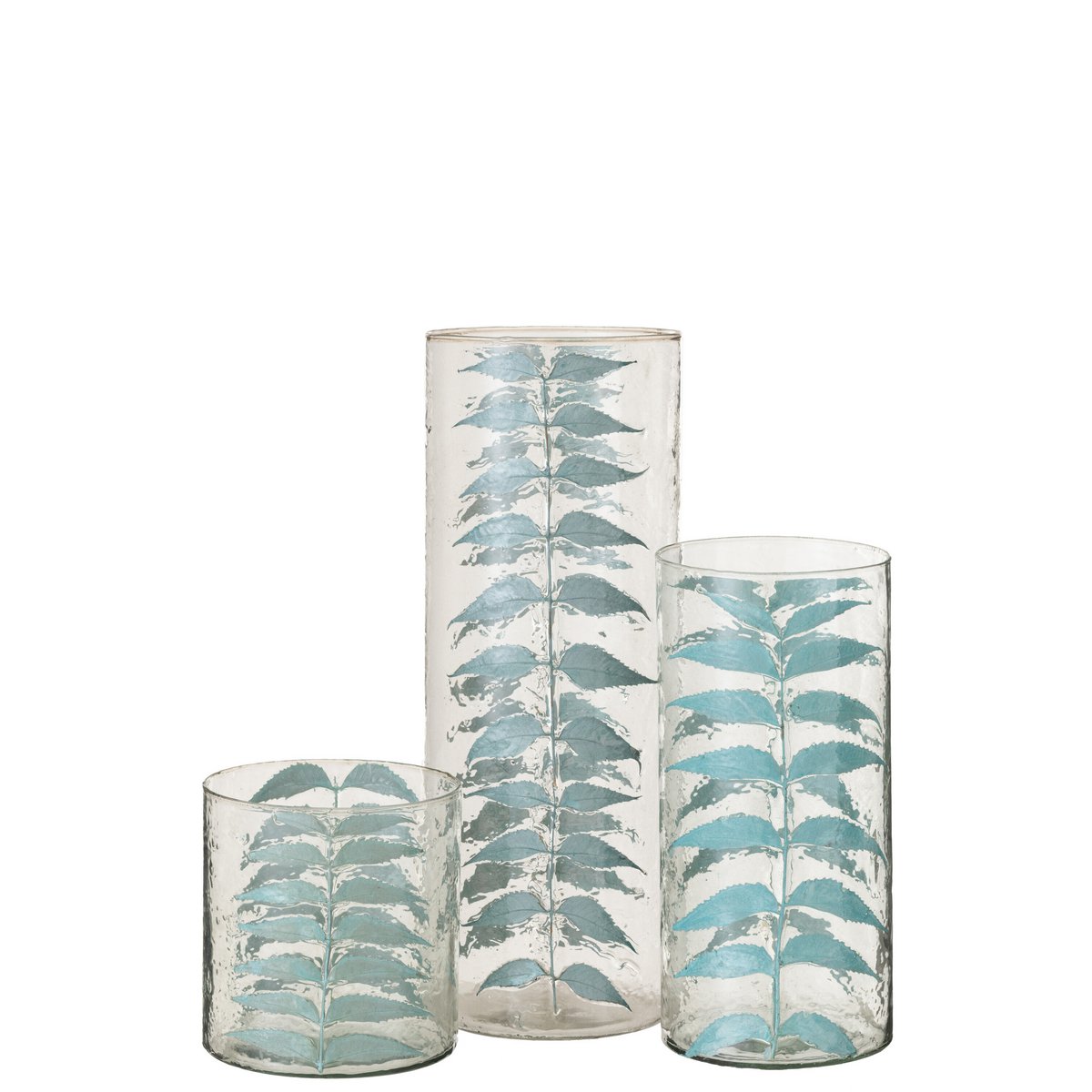J-Line vaas Blauw Blad - glas - blauw - large
