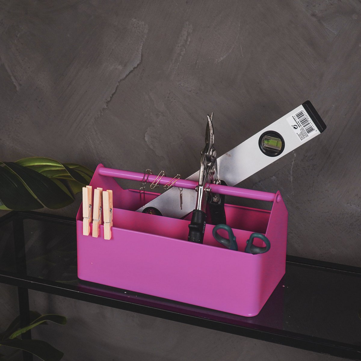 Lade - Organisator - Metaal - roze - 30x17x17cm