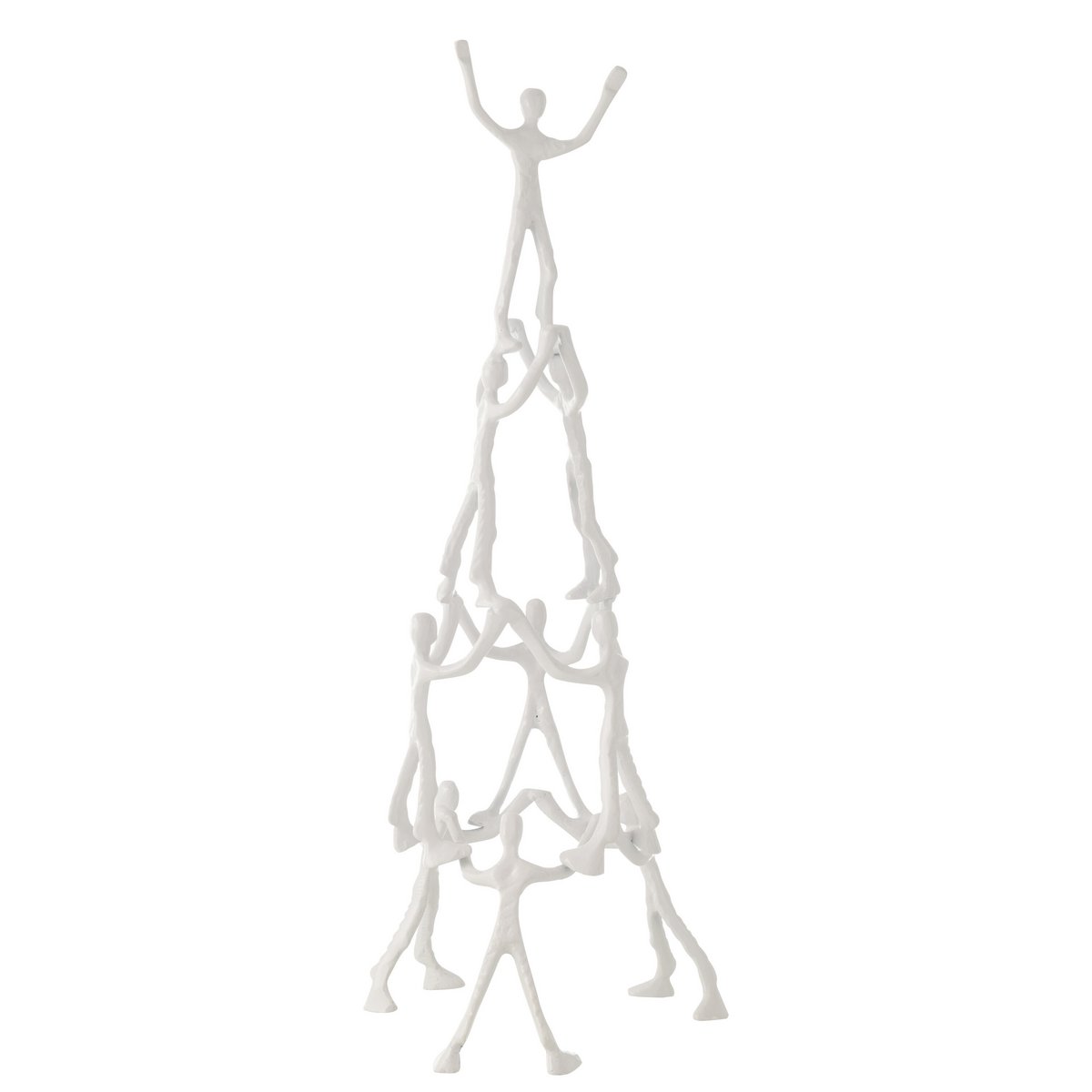 J-Line figuur 9 personen Piramide - aluminium - wit