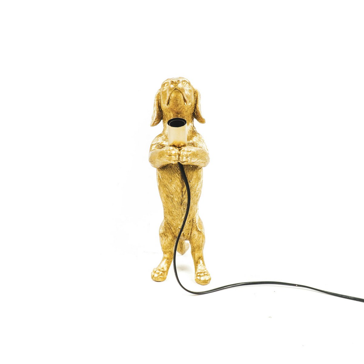 Tafellamp - Teckel - Polyresin - Goud - E14 - 10x15x38cm