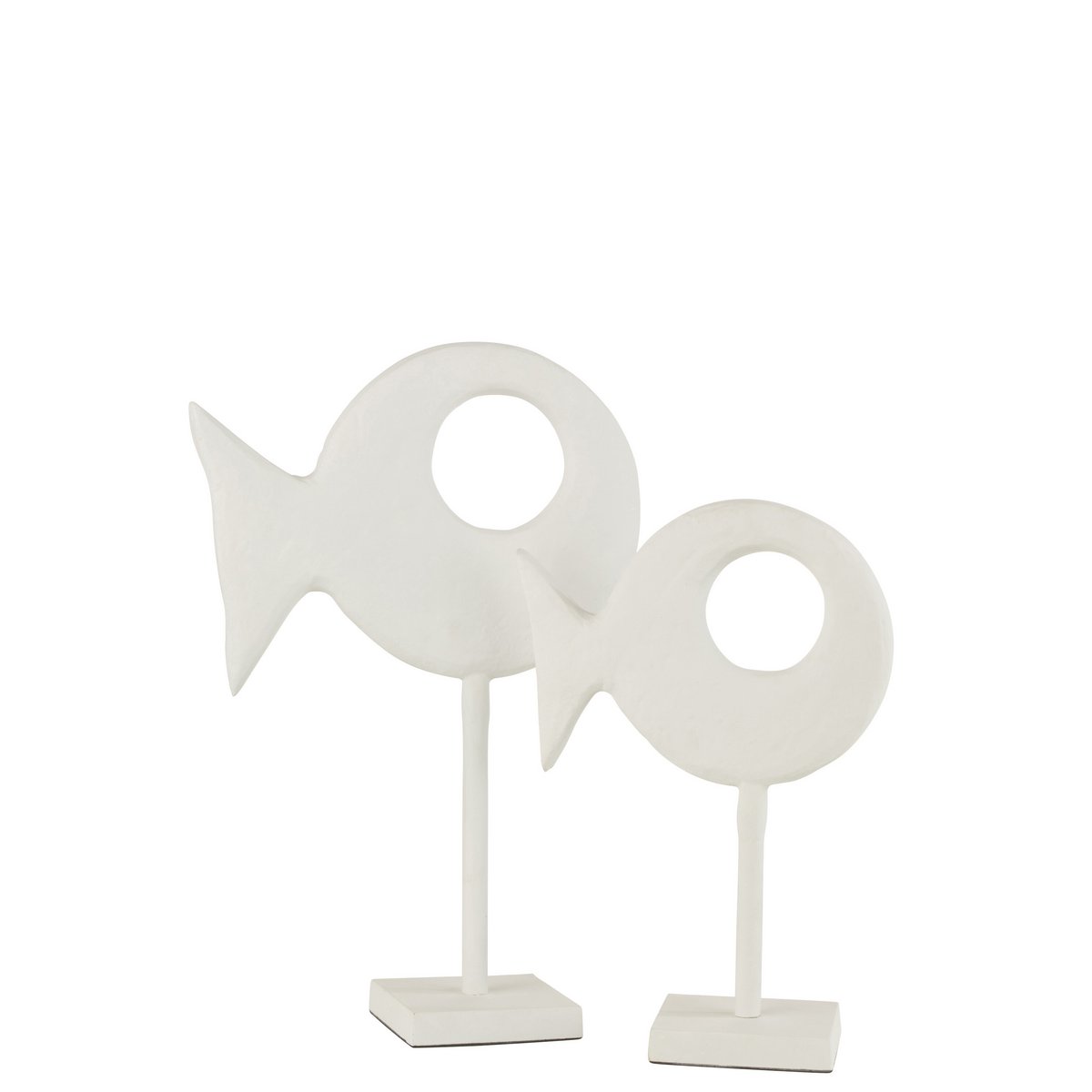 J-Line Figuur Vis Op Voet Aluminium Wit Large