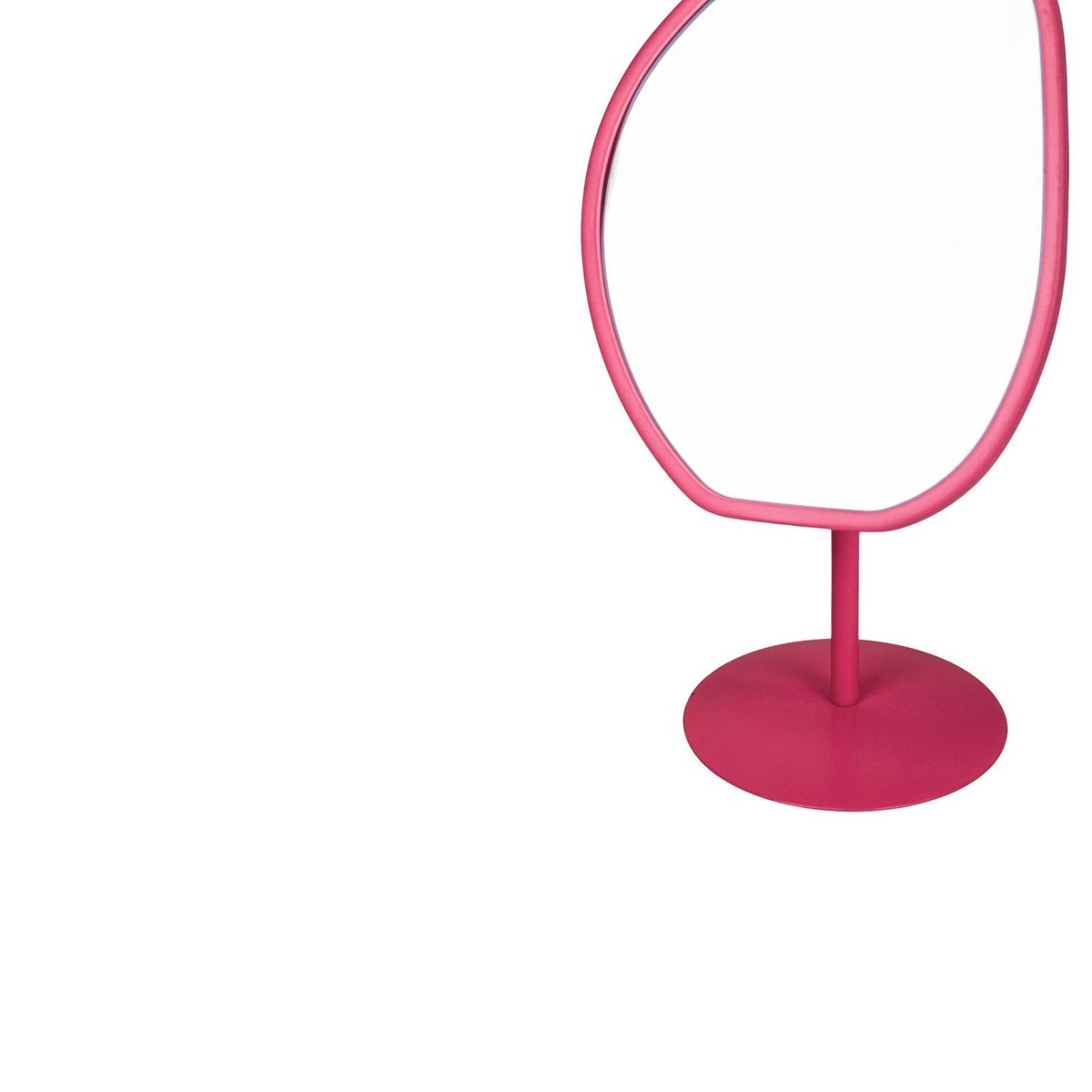Make Up Mirror Round - Pink - 16,5x12x31,5 cm