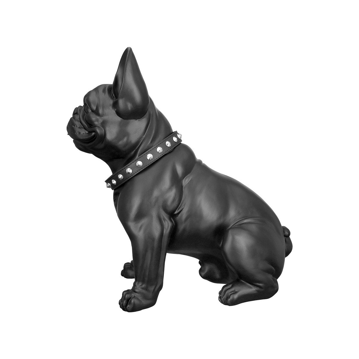 Polyfiguur "Bulldog" mat zwart H.42,5cm