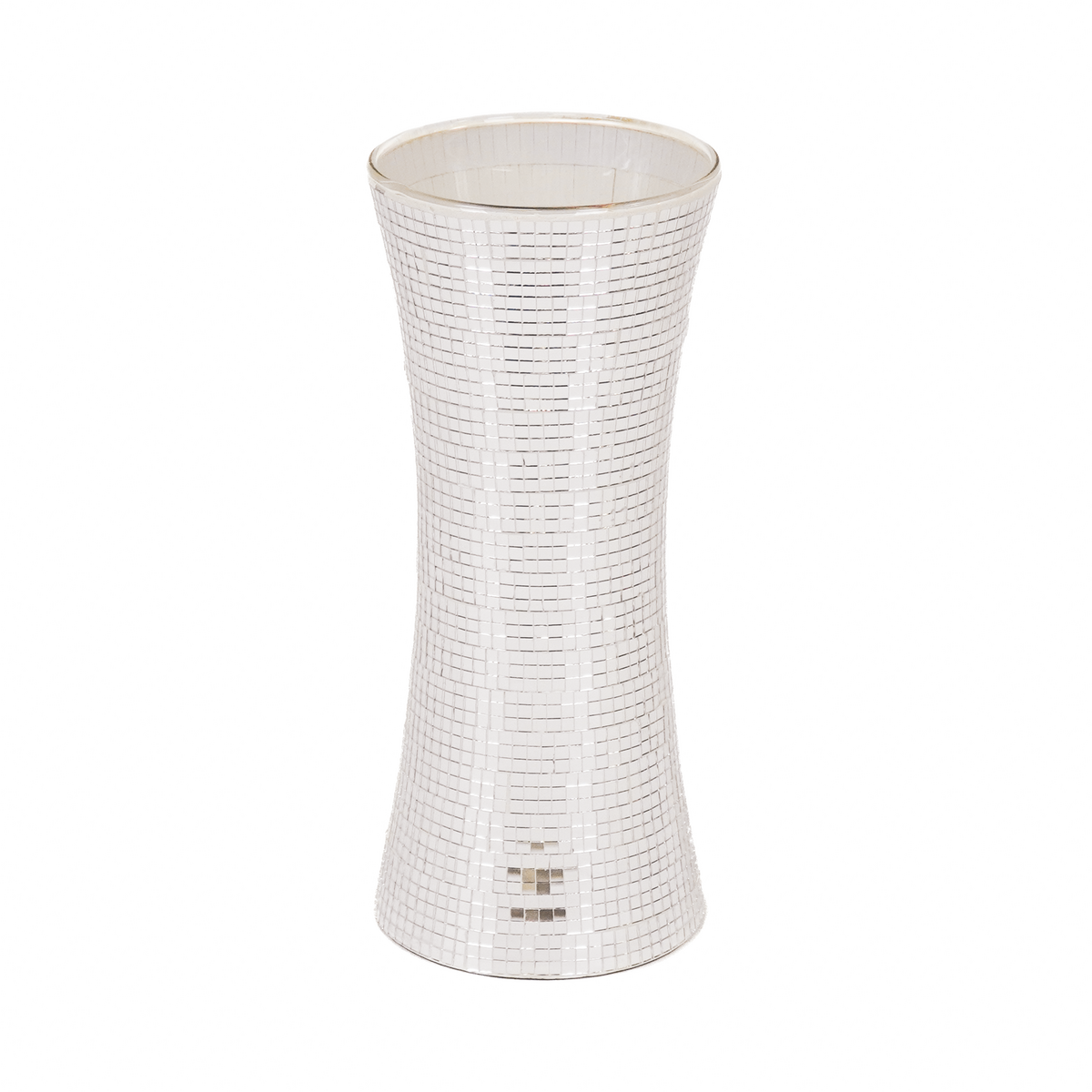 Vaas - Disco - Glas - Zilver - 12,5x12,5x30cm