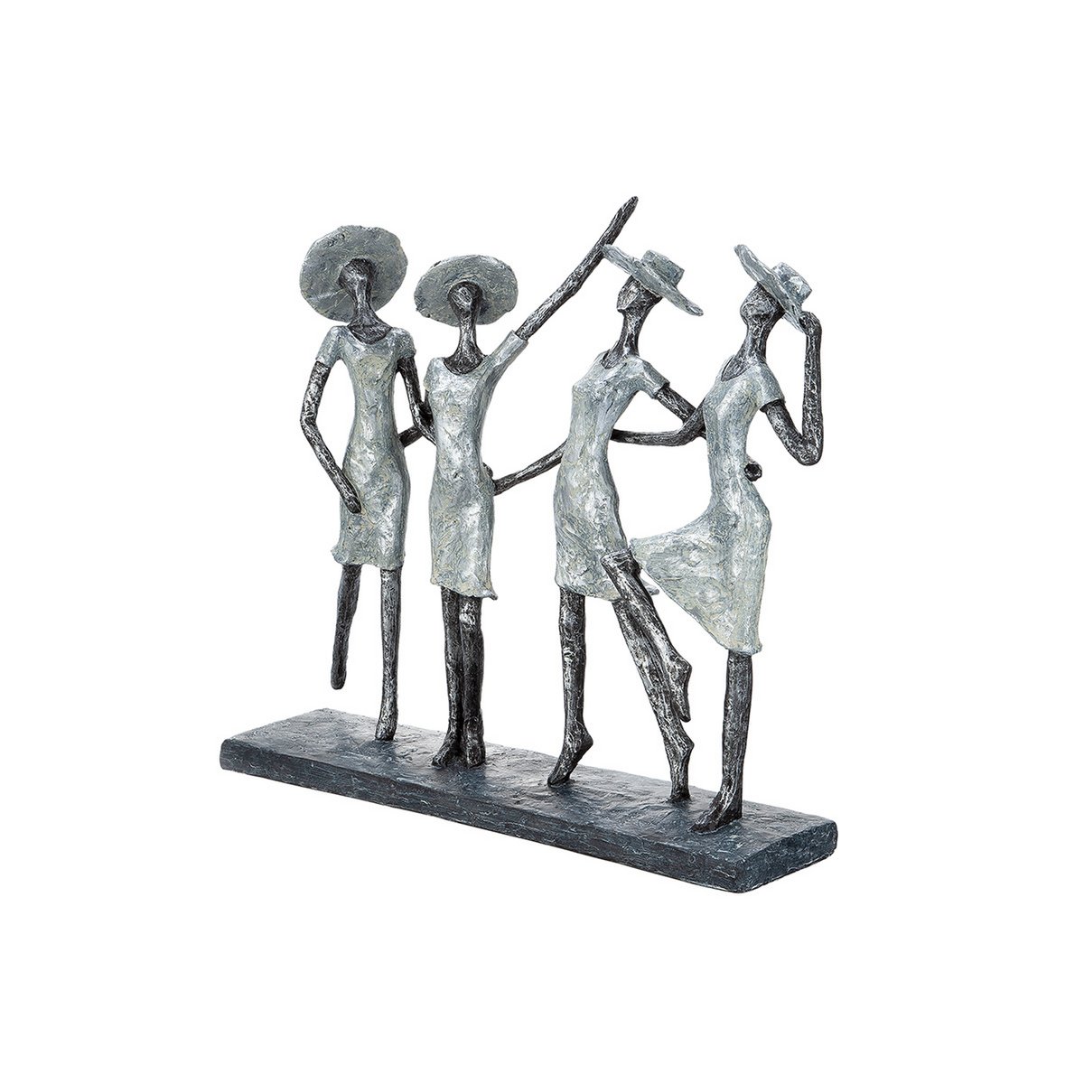 Polysculptuur "4 Dames" antiek zilver