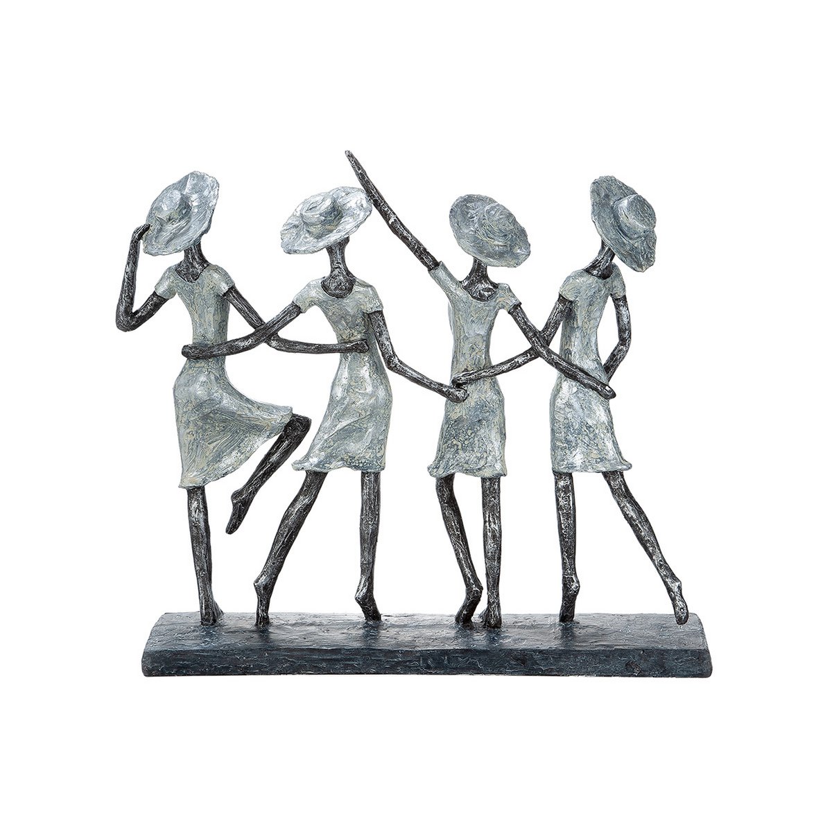 Polysculptuur "4 Dames" antiek zilver