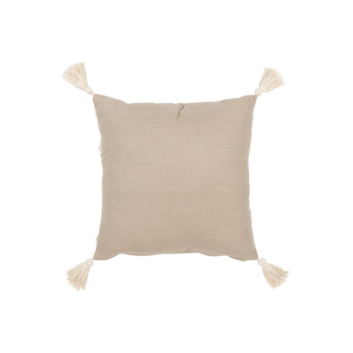 J-Line kussen Bloemen/Bladeren - katoen - taupe/beige