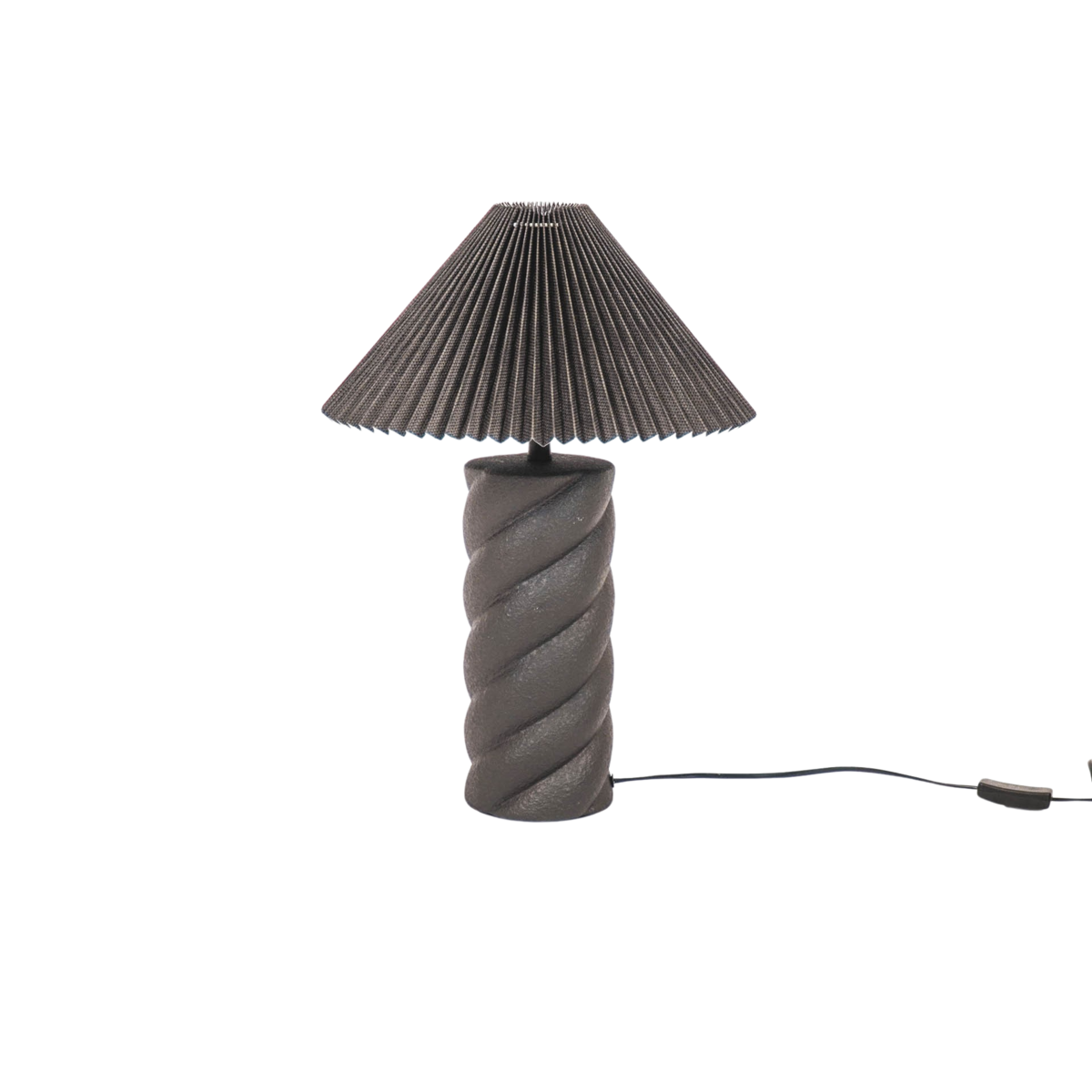 Lampenkap - Geplooid - Polyester - Zwart - 8x35x21cm