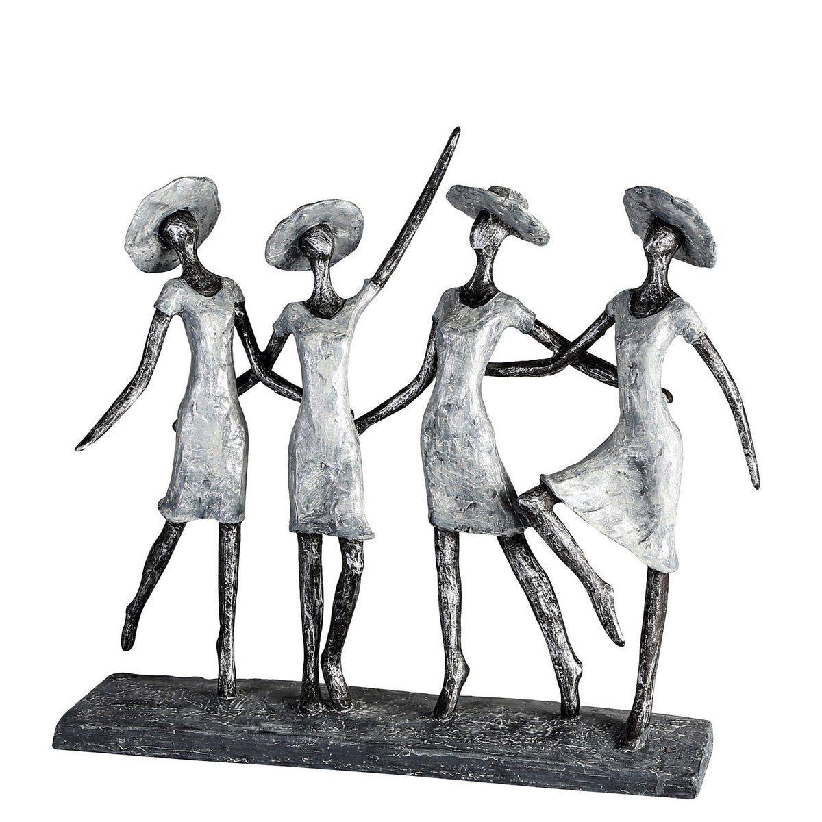 Polysculptuur "4 Dames" antiek zilver