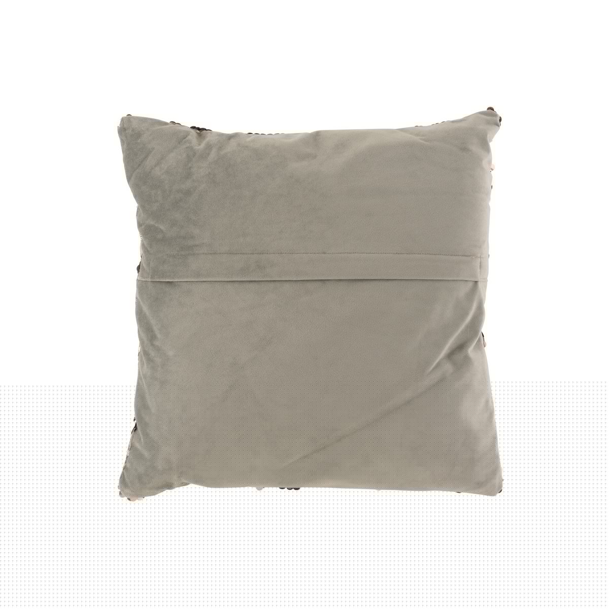 J-Line kussen Paillet - velvet - grijs/roze