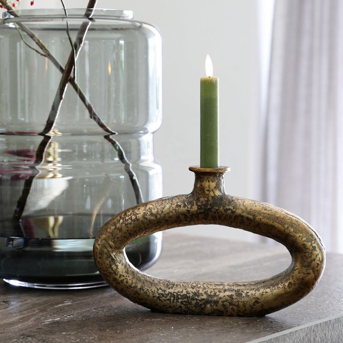 Kandelaar Rocha aged brass