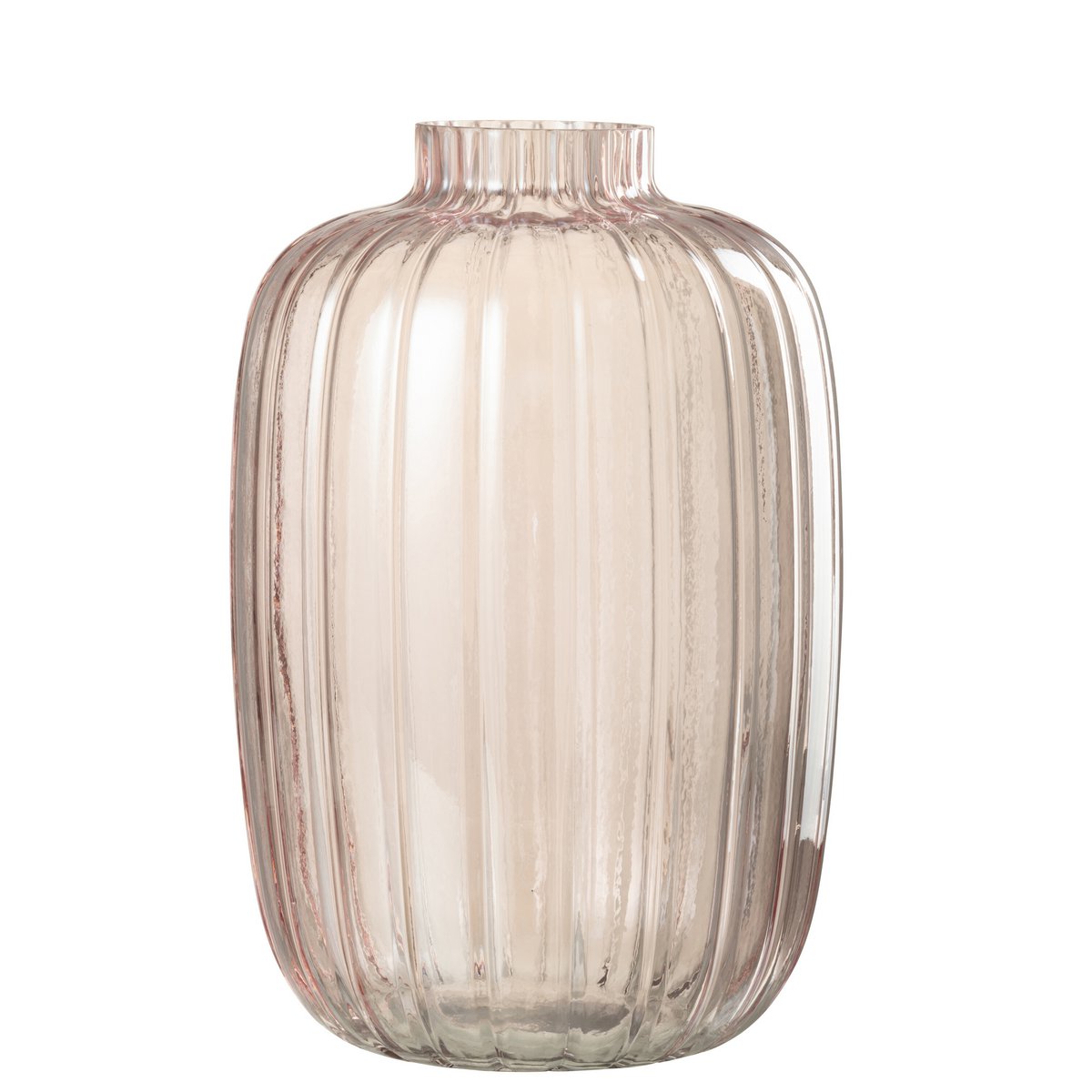 J-Line Vaas Strepen - glas - roze - large