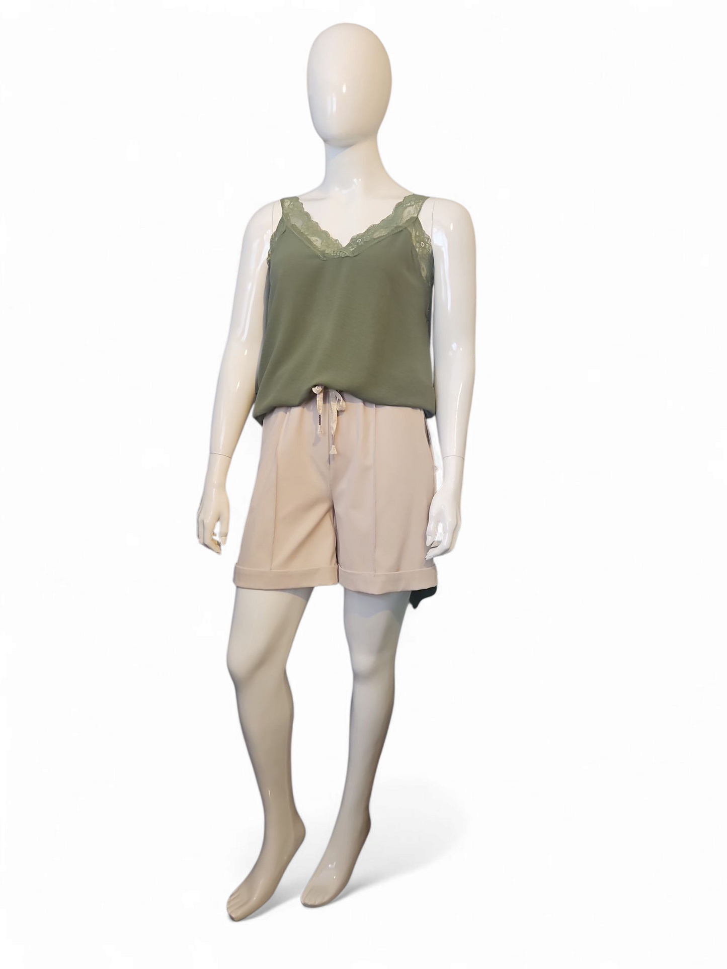 Top met Kant – V-hals & Spaghettibandjes Meerdere kleuren - One Size