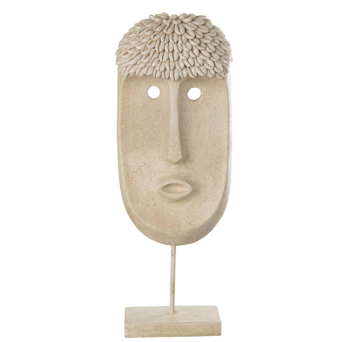J-Line decoratie Gezicht Etnisch - steen/resine - beige - large