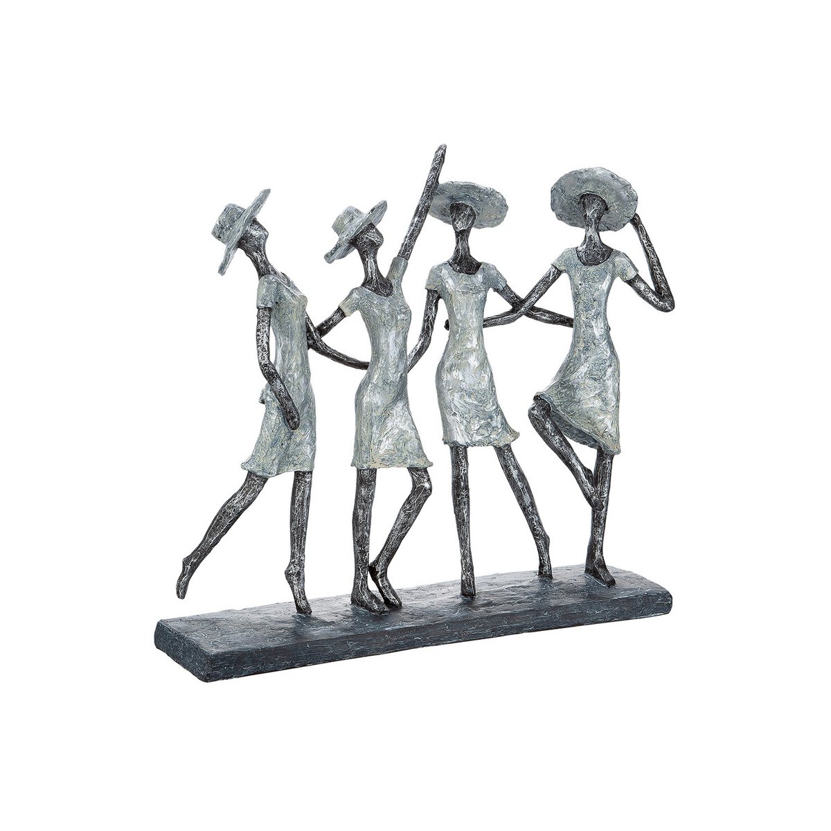 Polysculptuur "4 Dames" antiek zilver