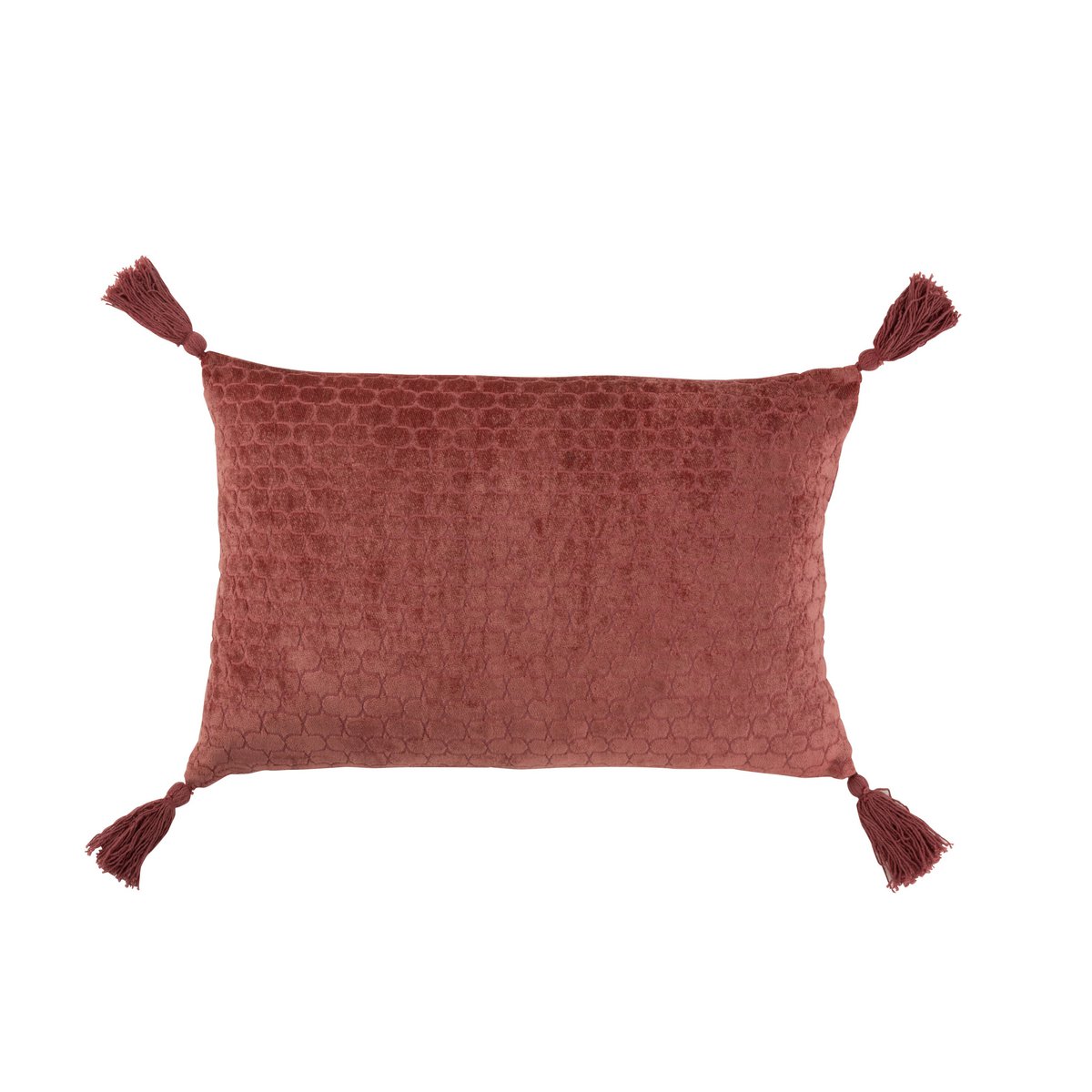 J-Line kussen Patroon Rechthoek - katoen - terracotta/rood