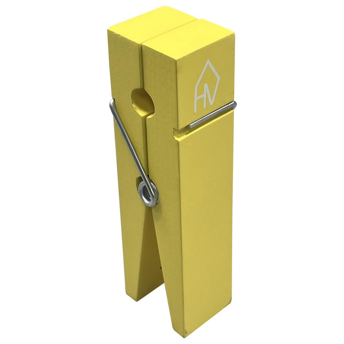 Ornament - Clip Kaarthouder - Hout - Neon Geel - 4x15cm