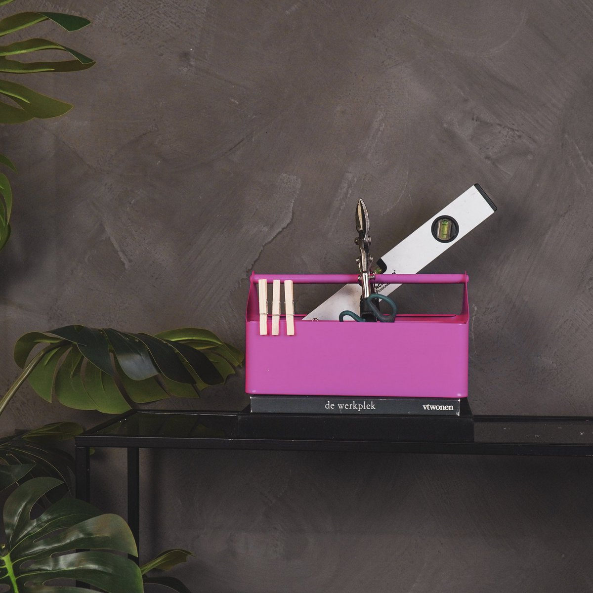 Lade - Organisator - Metaal - roze - 30x17x17cm