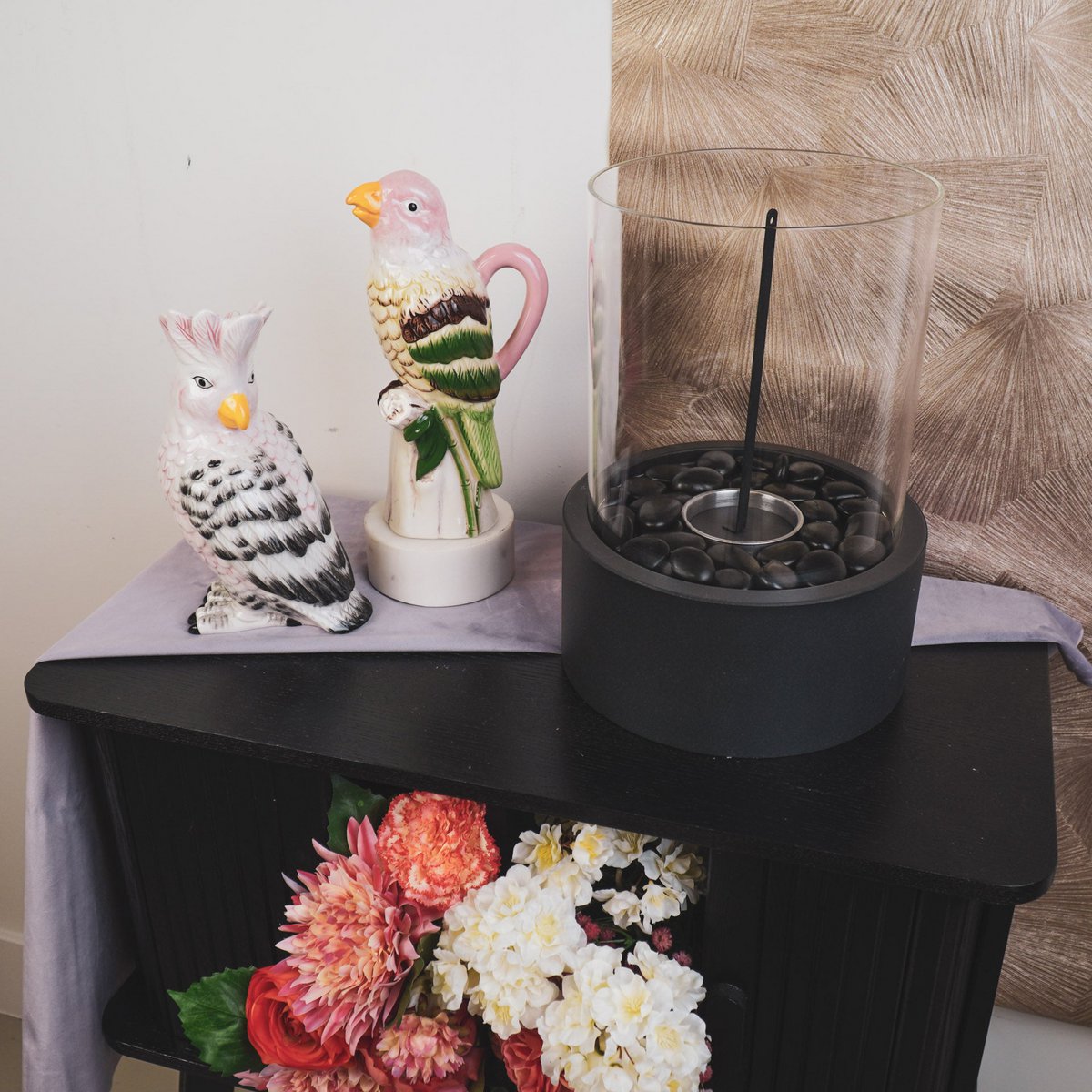 VASE-Cockatoe-Dolomite-roze/ groen-14-x10.5x22cm