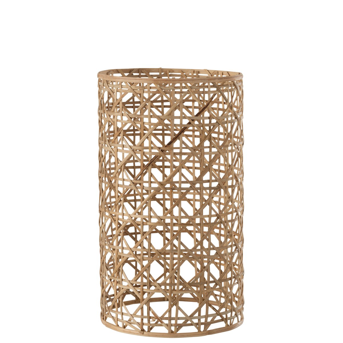 J-Line lantaarn Candice - glas/riet - naturel - groot