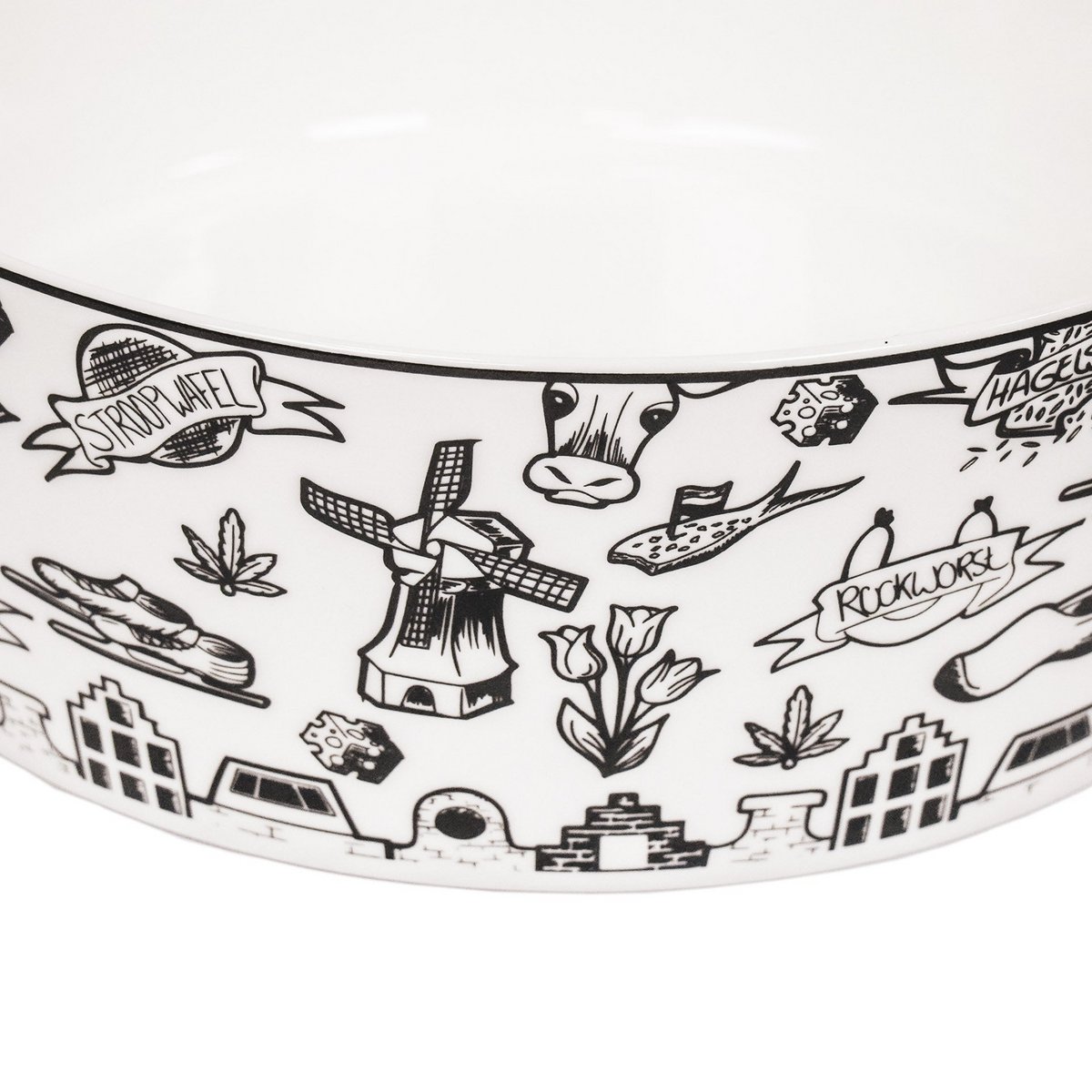 Kom - Hollands Zwart - Newbone China - 17,5x17,5x6,5cm