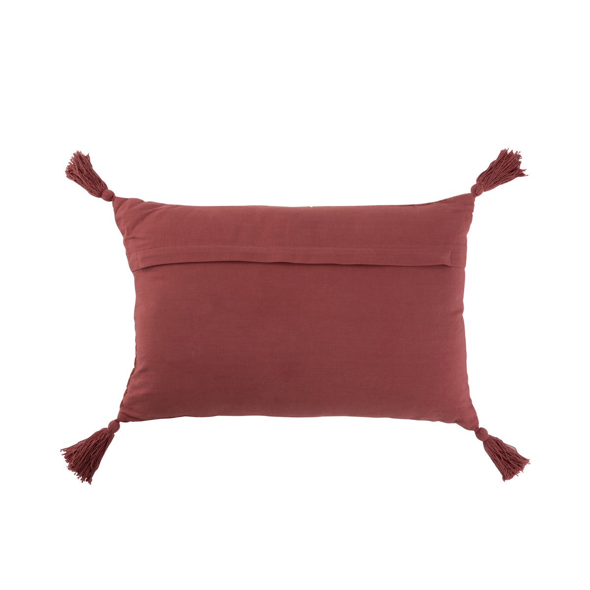 J-Line kussen Patroon Rechthoek - katoen - terracotta/rood