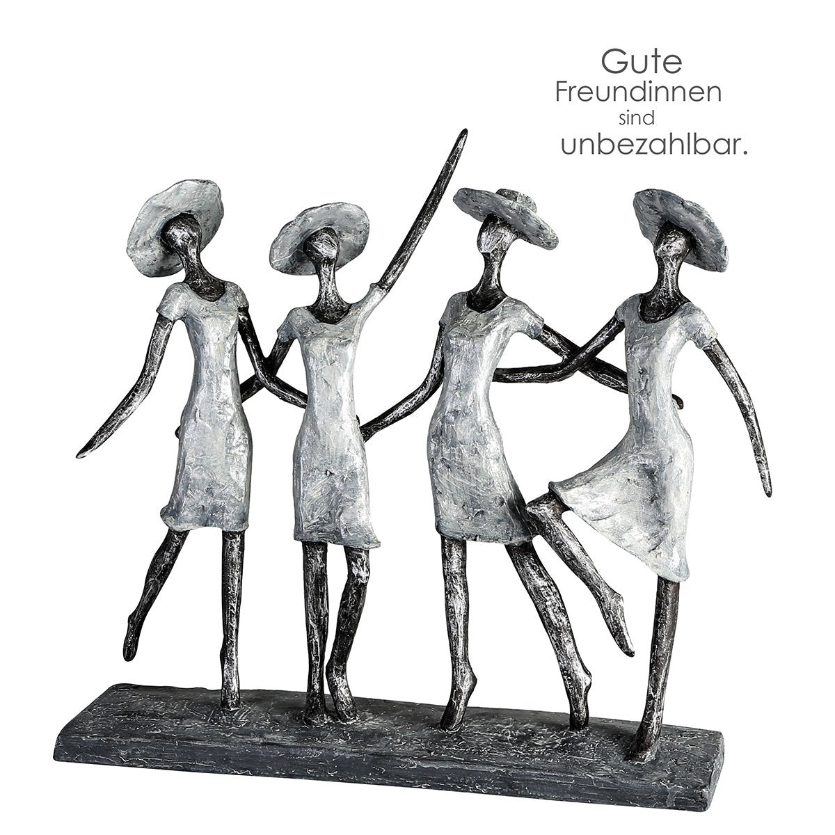 Polysculptuur "4 Dames" antiek zilver