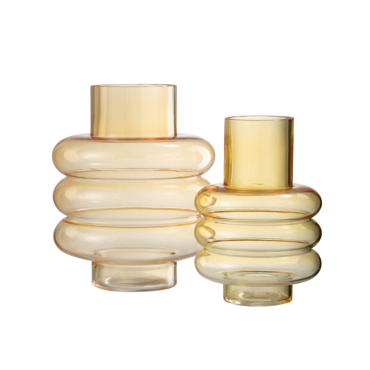 J-Line vaas Lima - glas - oker - groot - 22,5 cm