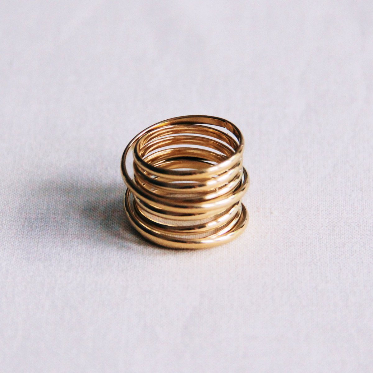 RVS meerlaagse XL ring – goud